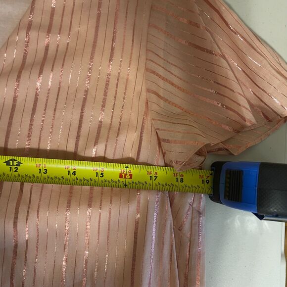 Anna Cate pink peach Veronica Metallic Rose Gold mini dress S Coquette Romance - Picture 7 of 9